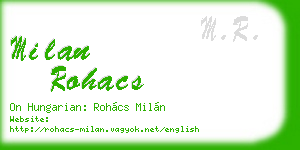 milan rohacs business card
