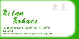 milan rohacs business card